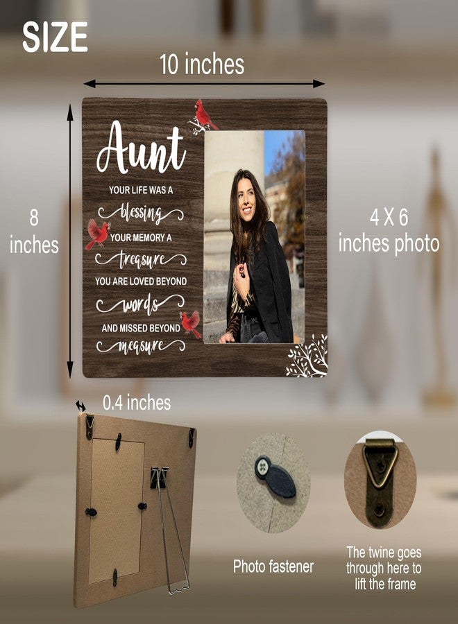 CAIFZ Aunt Memorial Wooden Picture Frame, In Loving Memory Remembrance Photo Frame Gifts for Aunt, Bereavement Sympathy Wooden Frame for Loss of Aunt, 4x6 inch Photo - Image 3